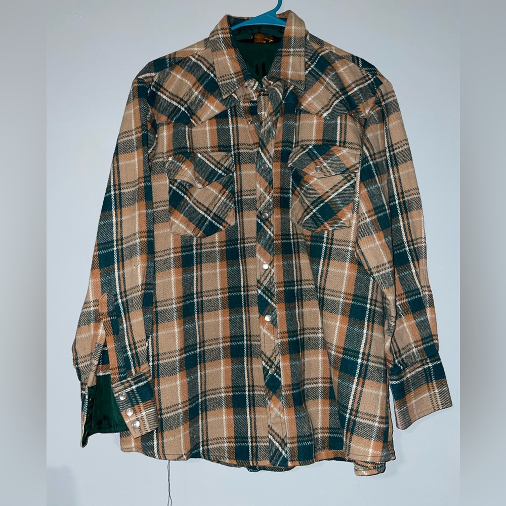 🍃Vintage Kmart Plaid Snap Up Shirt